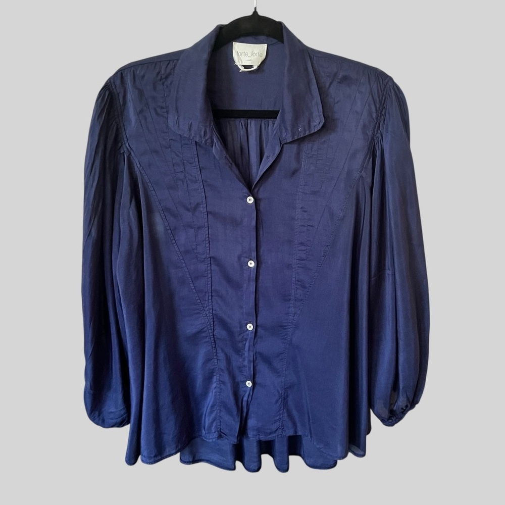 Forte -Forte Semi Sheer Blue Blouse.